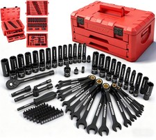 Premium 132-Piece Mechanics Tool Set, SAE/Metric 1/4