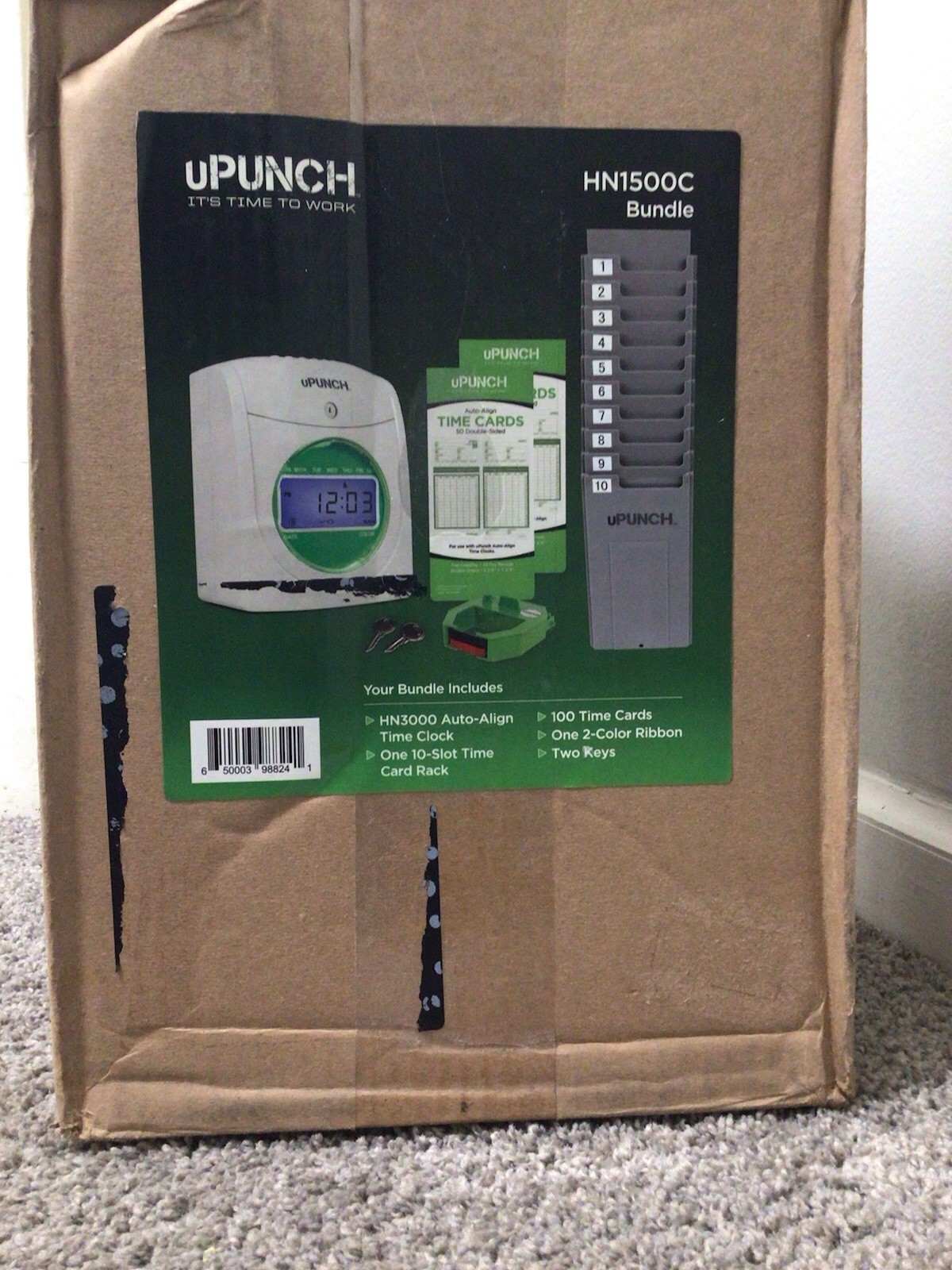 uPunch HN3000  Electronic Time Clock Top Load Auto Align  (HN1500C Bundle)