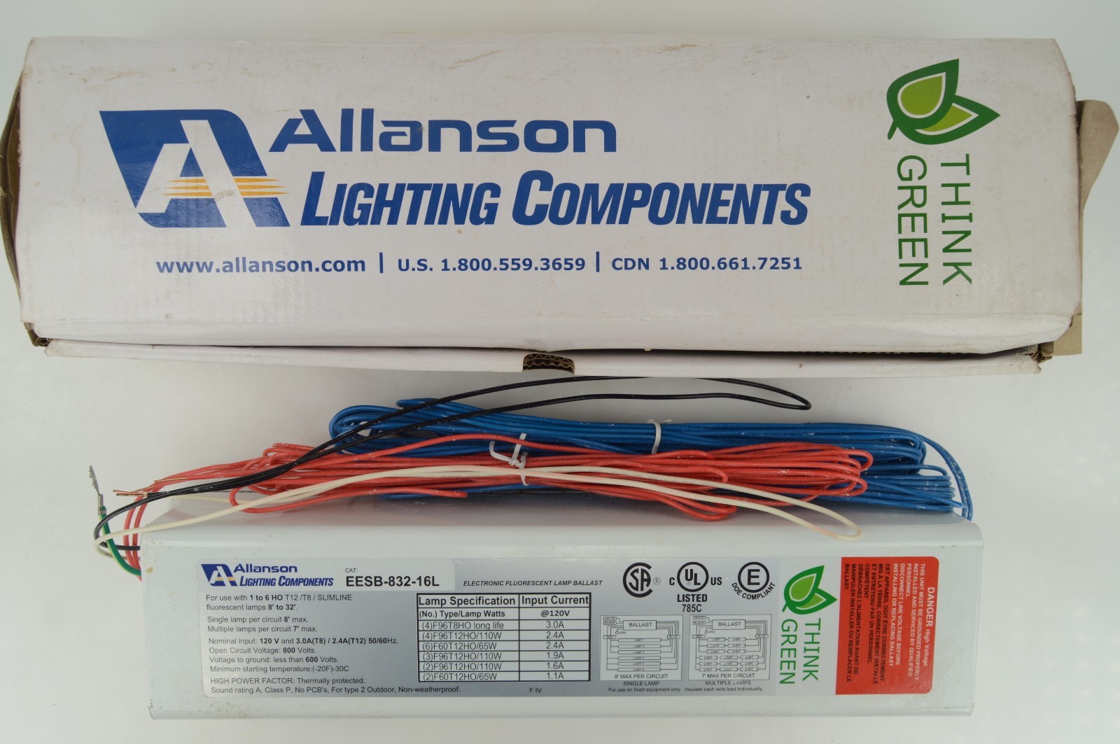 Allanson Sign Ballast EESB-832-16L T8 T12 HO 120V 8'-32' FT Feet 1-6 Lamps Allanson Sign Ballast EESB-832-16L T8 T12 HO 120V 8'-32' FT Feet 1-6 Lamps