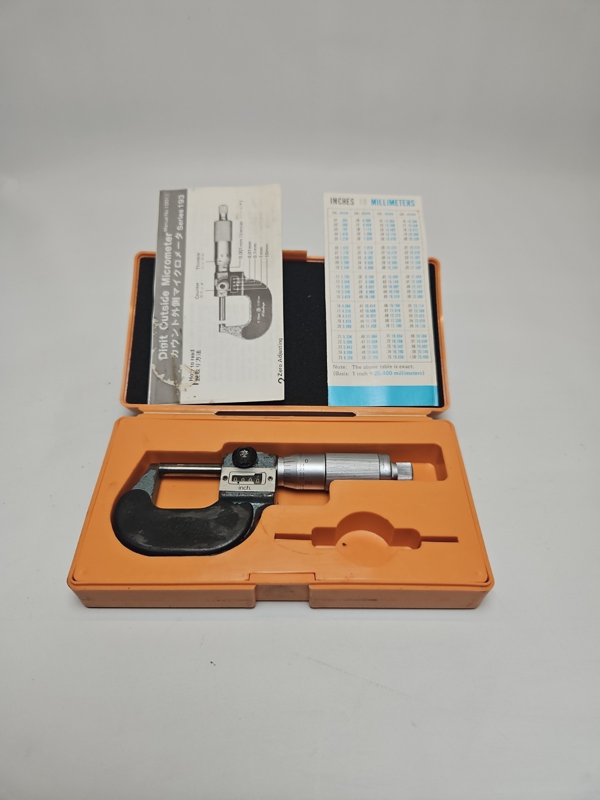 Mitutoyo 193-211 Mechanical Digit Outside Micrometer 0-1 Mitutoyo 193-211 Mechanical Digit Outside Micrometer 0-1