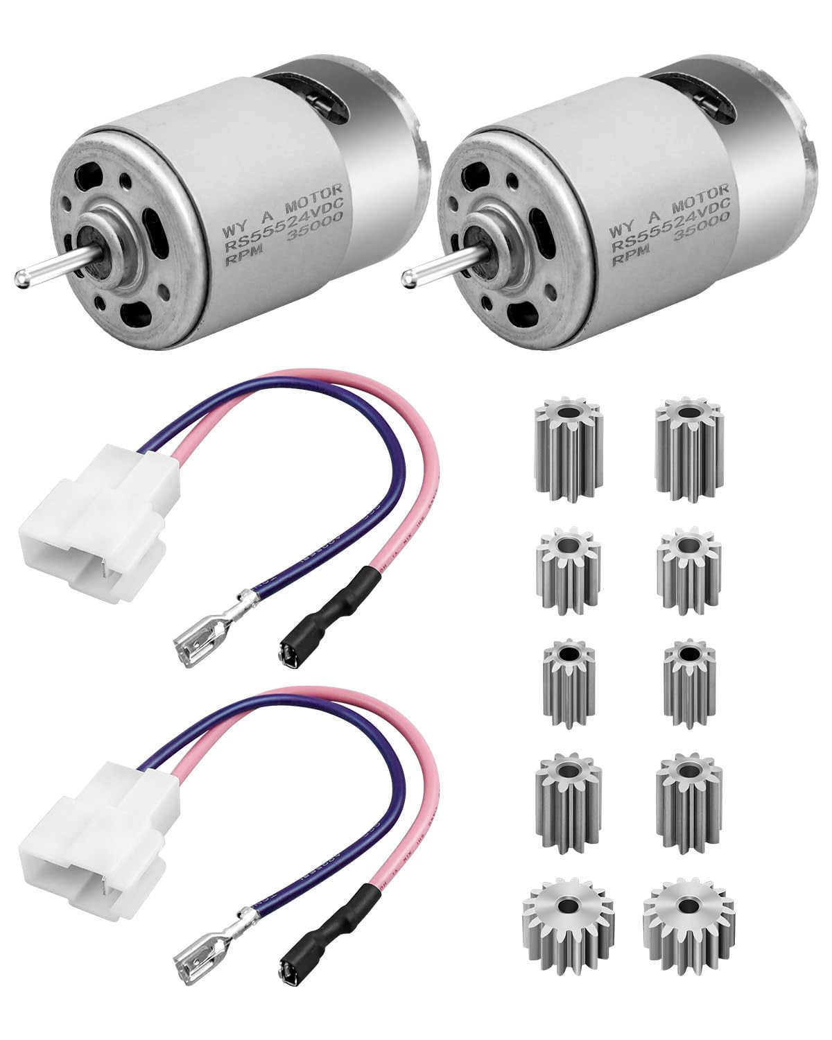 2 Pcs 18V 24V RS555 35000RPM Electric Motor Drive Engine for Power Wheel 2 Pcs 18V 24V RS555 35000RPM Electric Motor Drive Engine for Power Wheel
