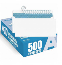 #10 Business Envelopes Letter Size Windowless Self Seal Security 500Ct picture