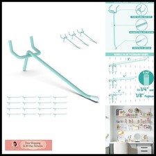 HUHOLE 50 Pack 4 Inch Blue Pegboard Hooks with Rubber Tips picture