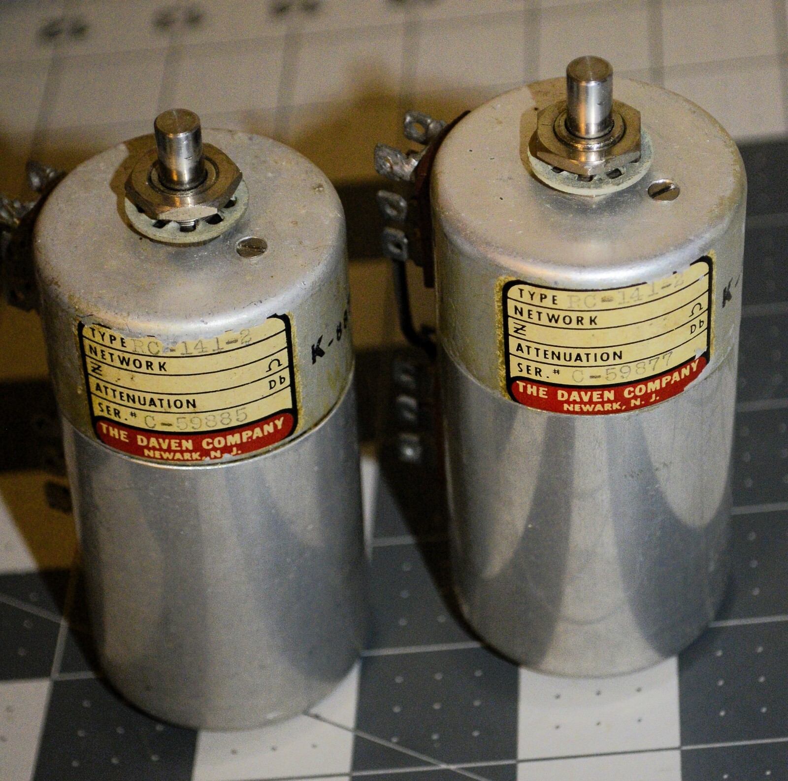 Pair Vintage Daven Model RC-141-2 K-8871937-1 Attenuators