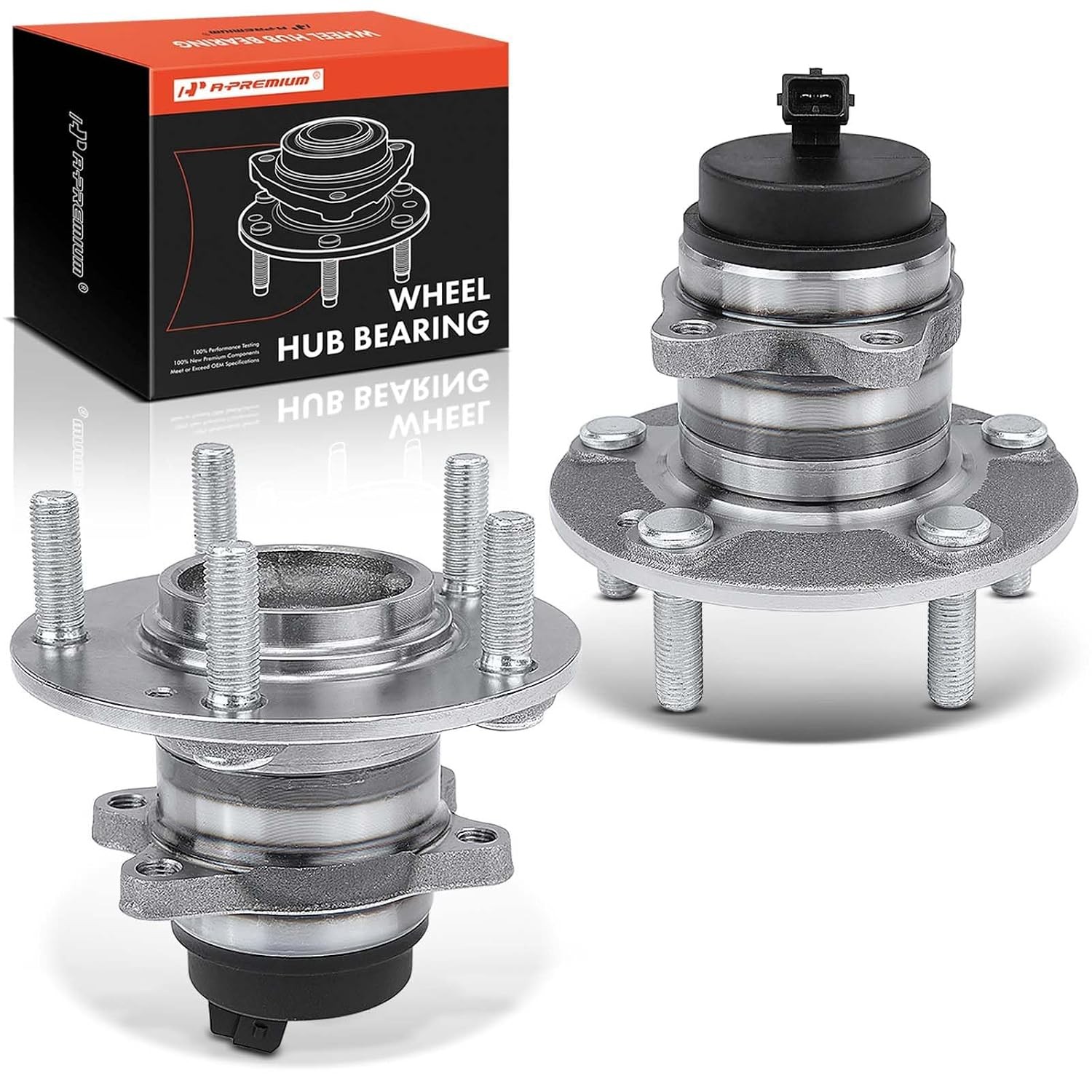 A-Premium 2 x Rear Wheel Bearing and Hub Assembly with ABS & 5-Lug
