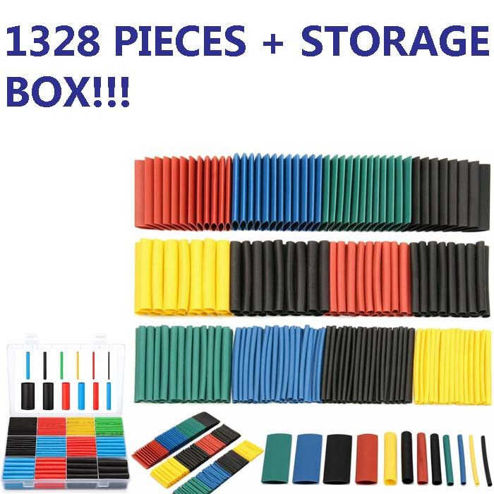 1328 Pcs HEAT SHRINK Tubing Sleeve 2:1 Shrinkable Tube Wire Cable Assortment Kit 1328 Pcs HEAT SHRINK Tubing Sleeve 2:1 Shrinkable Tube Wire Cable Assortment Kit