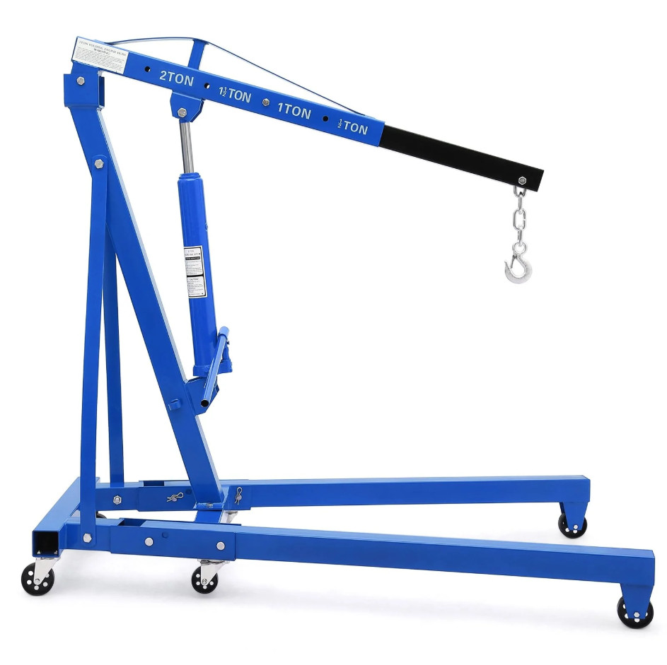 2 Ton Hydraulic Engine Hoist Crane Cherry Picker 360° Swivel Hook Garage Blue 2 Ton Hydraulic Engine Hoist Crane Cherry Picker 360° Swivel Hook Garage Blue