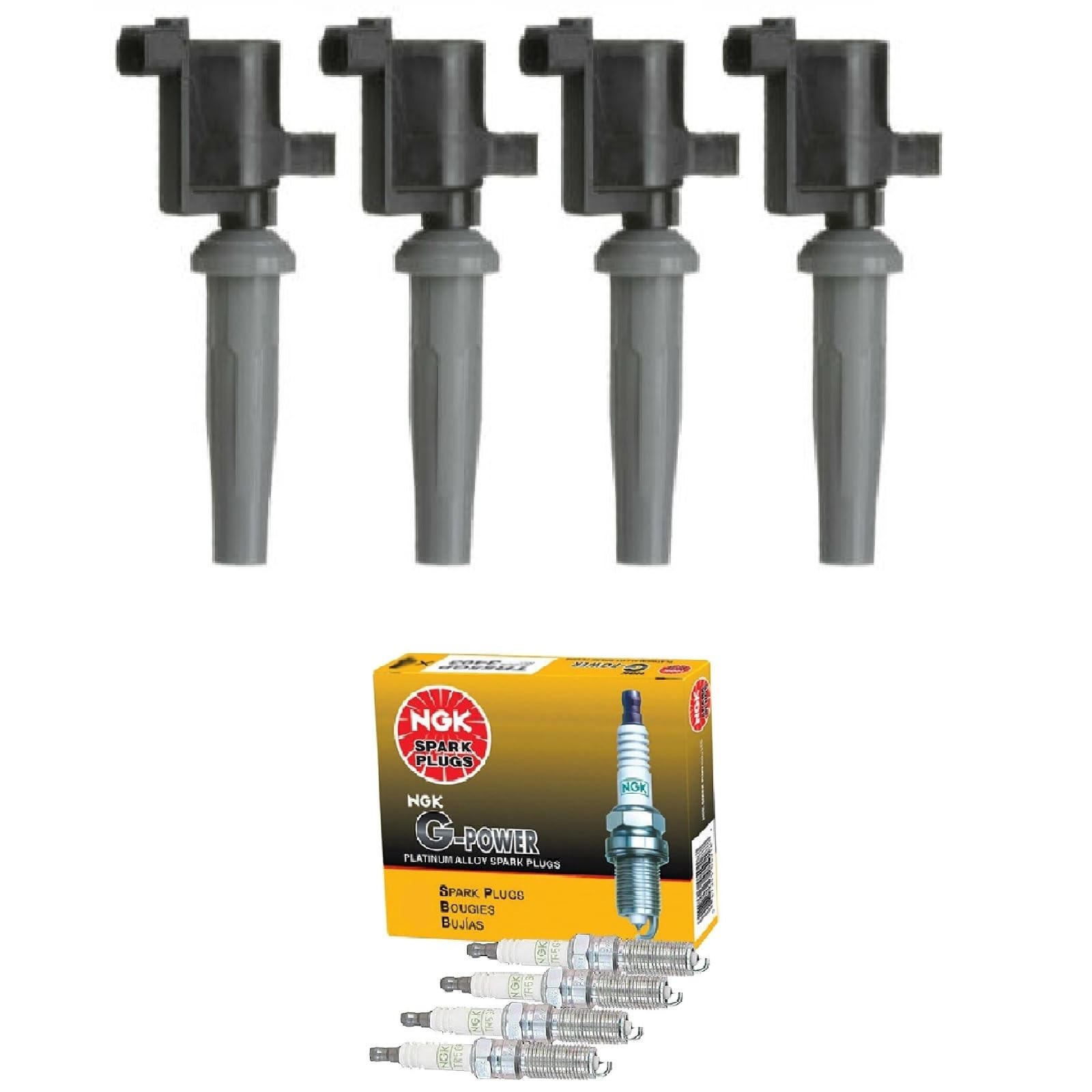 4PCS Ignition Coil & NGK G-Power Platinum Spark Plug Pack Compatible With For... 4PCS Ignition Coil & NGK G-Power Platinum Spark Plug Pack Compatible With For...