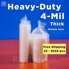 Zip Clear Seal Top Bags Reclosable HEAVY-DUTY 4-Mil Thick Plastic Lock Baggies picture