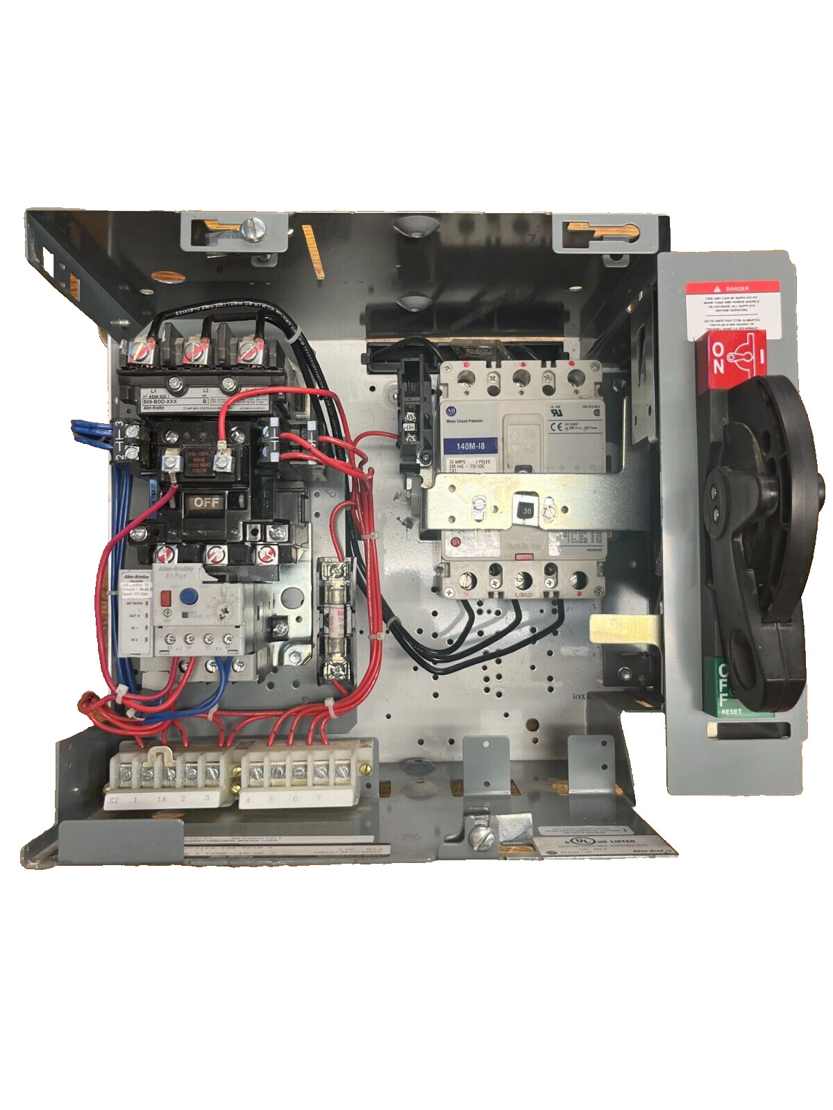 ALLEN BRADLEY 2100 SIZE 1 MCC BUCKET 2113B 10HP 600V 30A 509-B0D STARTER