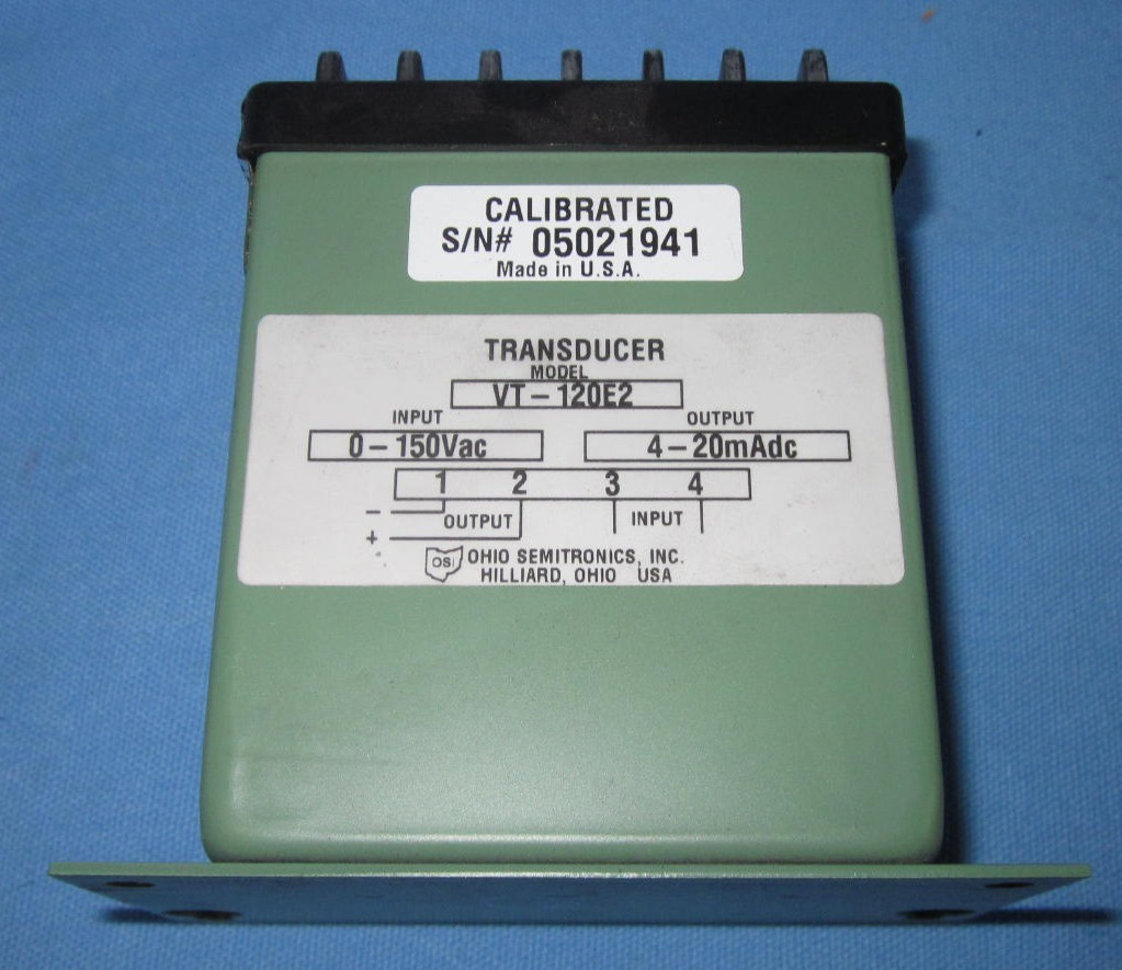 Ohio Semitronics VT-120E2 AC Voltage Transducer 0-150VAC, 4-20mA Output