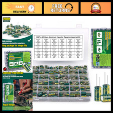 925Pcs Aluminum Electrolytic Capacitor Assortment Kit - 36 Values 1uF to 1000uF picture