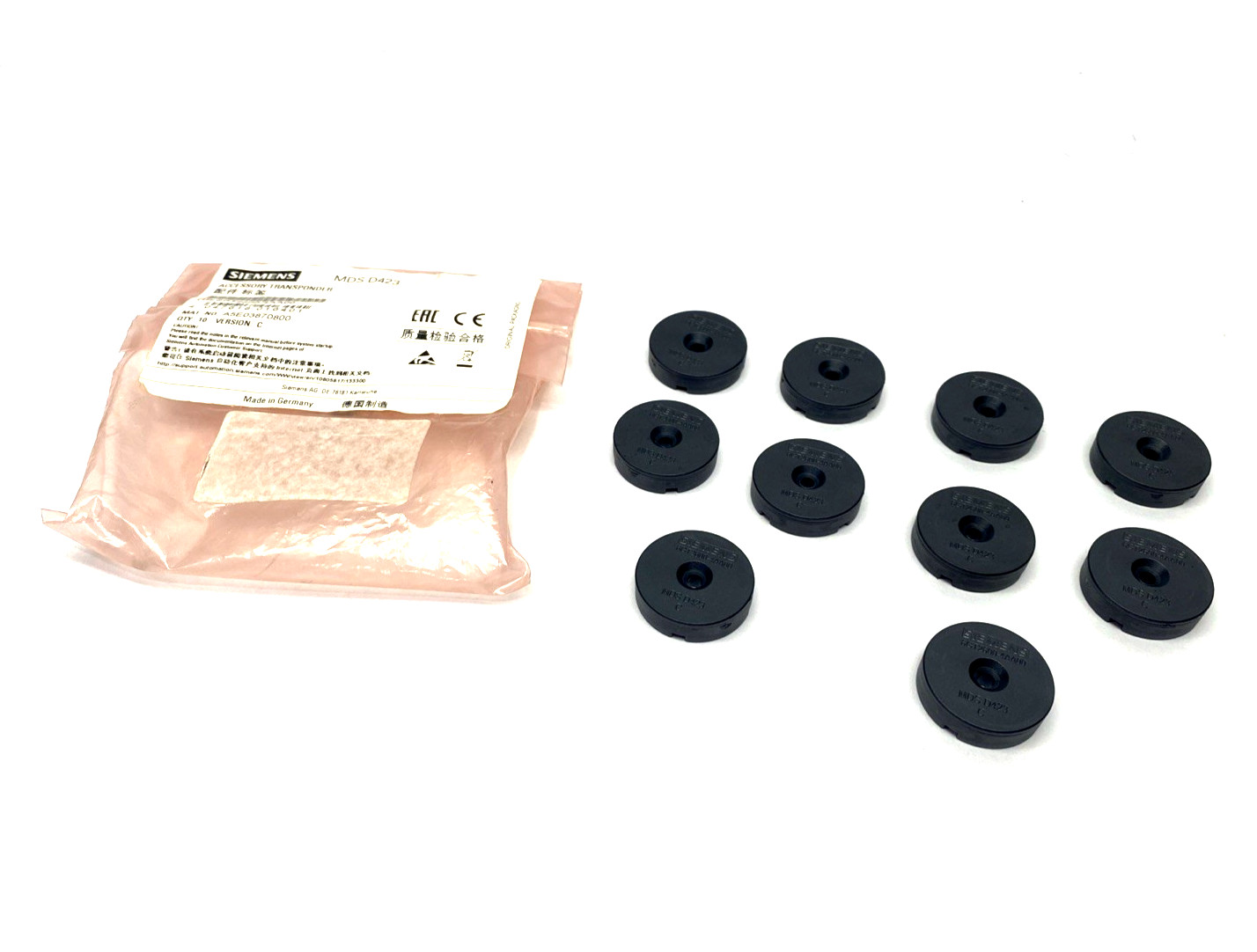 Siemens 6GT2600-4AA00 Transponder MDS D423 For RF200/RF300 10-PACK Siemens 6GT2600-4AA00 Transponder MDS D423 For RF200/RF300 10-PACK