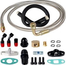 Turbocharger Oil Feed and Drain Return Line Kit for T3 T4 GT35 T70 T66 T61 T60.. picture