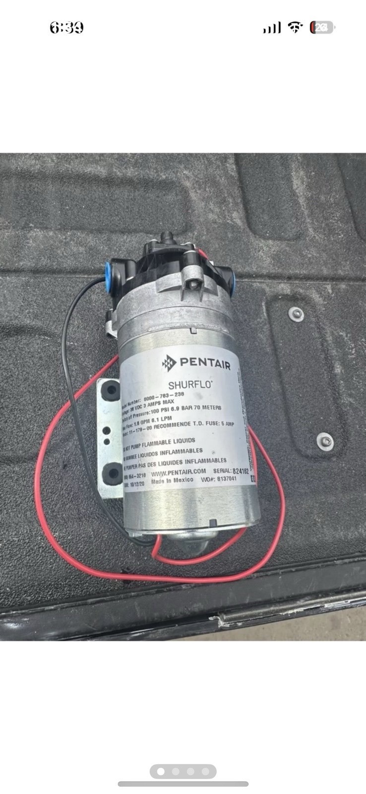 Pentair Shurflo 8000-783-238 Fluid Pump 36V 3 Amp 1.6 GPM 100 PSI Open Box New. Pentair Shurflo 8000-783-238 Fluid Pump 36V 3 Amp 1.6 GPM 100 PSI Open Box New.