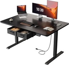 Electric Standing Desk with Drawers , Stand Up Desk with Outlet, Adjustable Desk picture
