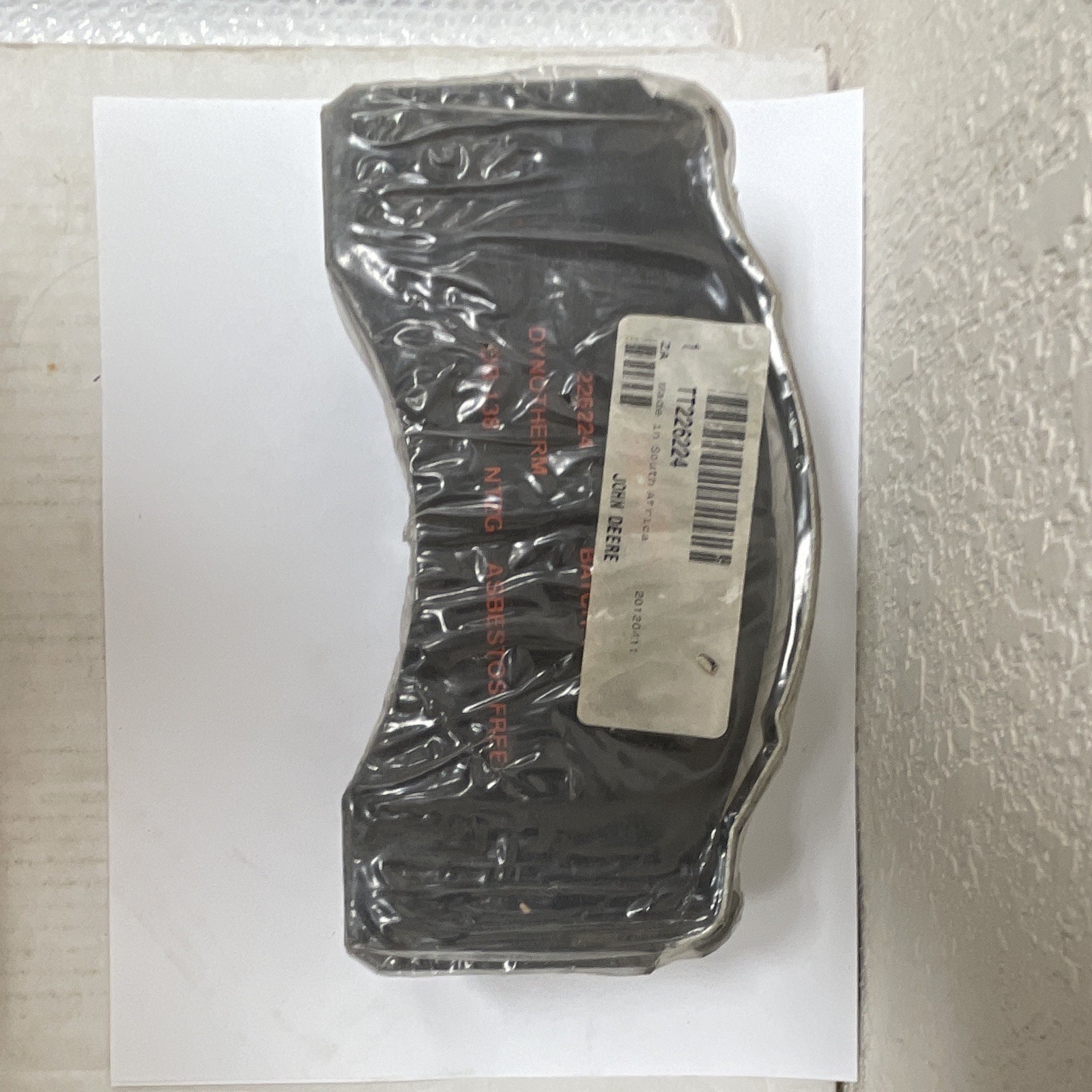 John Deere TT226224 Park Brake Pad New OEM John Deere TT226224 Park Brake Pad New OEM