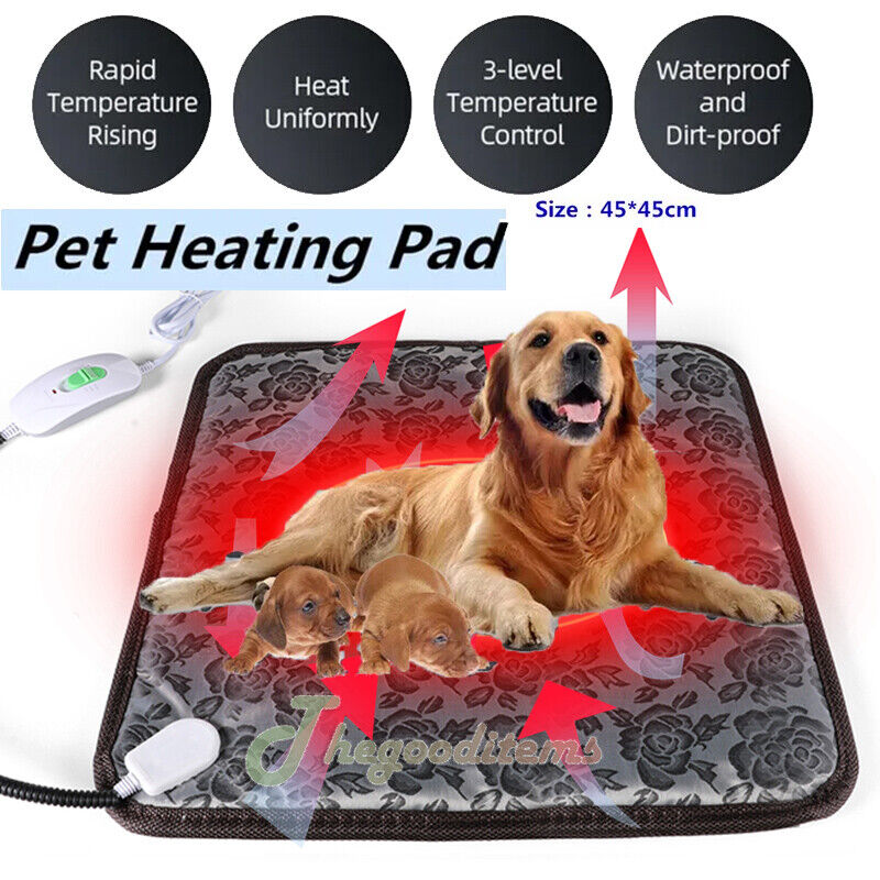 Pet Electric Heating Pad Waterproof For Dog Cat +Chew Resistant Cord
