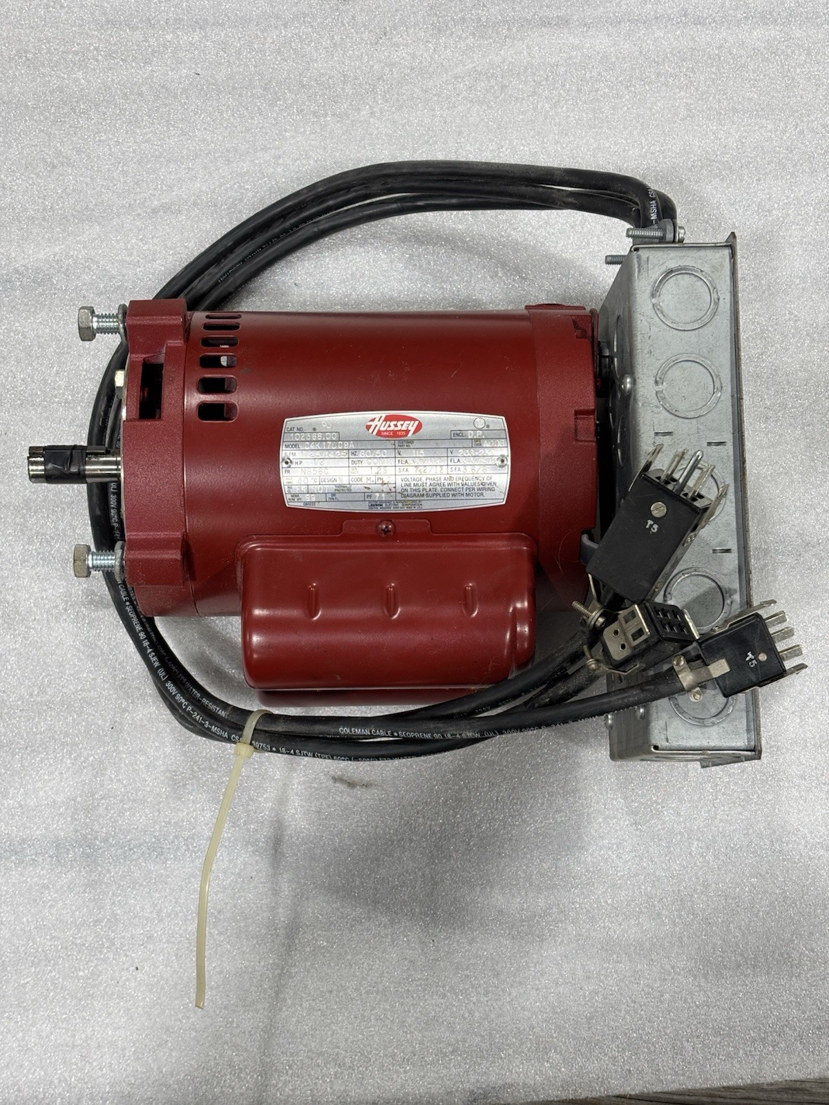 HUSSEY / LEESON 1/2 HP ODP Single Phase Induction Motor 115/208-230V 1725/1425 HUSSEY / LEESON 1/2 HP ODP Single Phase Induction Motor 115/208-230V 1725/1425