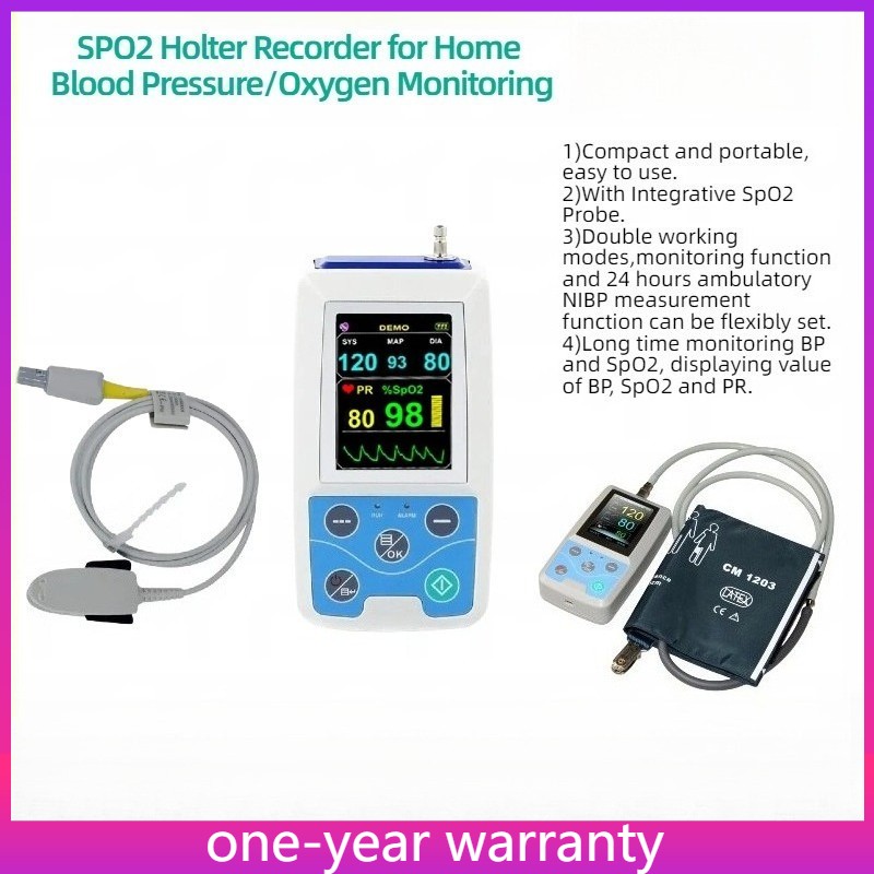 24 Hour Ambulatory ABPM PM50 Blood Pressure Holter Monitor with NIBP & SPO2 24 Hour Ambulatory ABPM PM50 Blood Pressure Holter Monitor with NIBP & SPO2