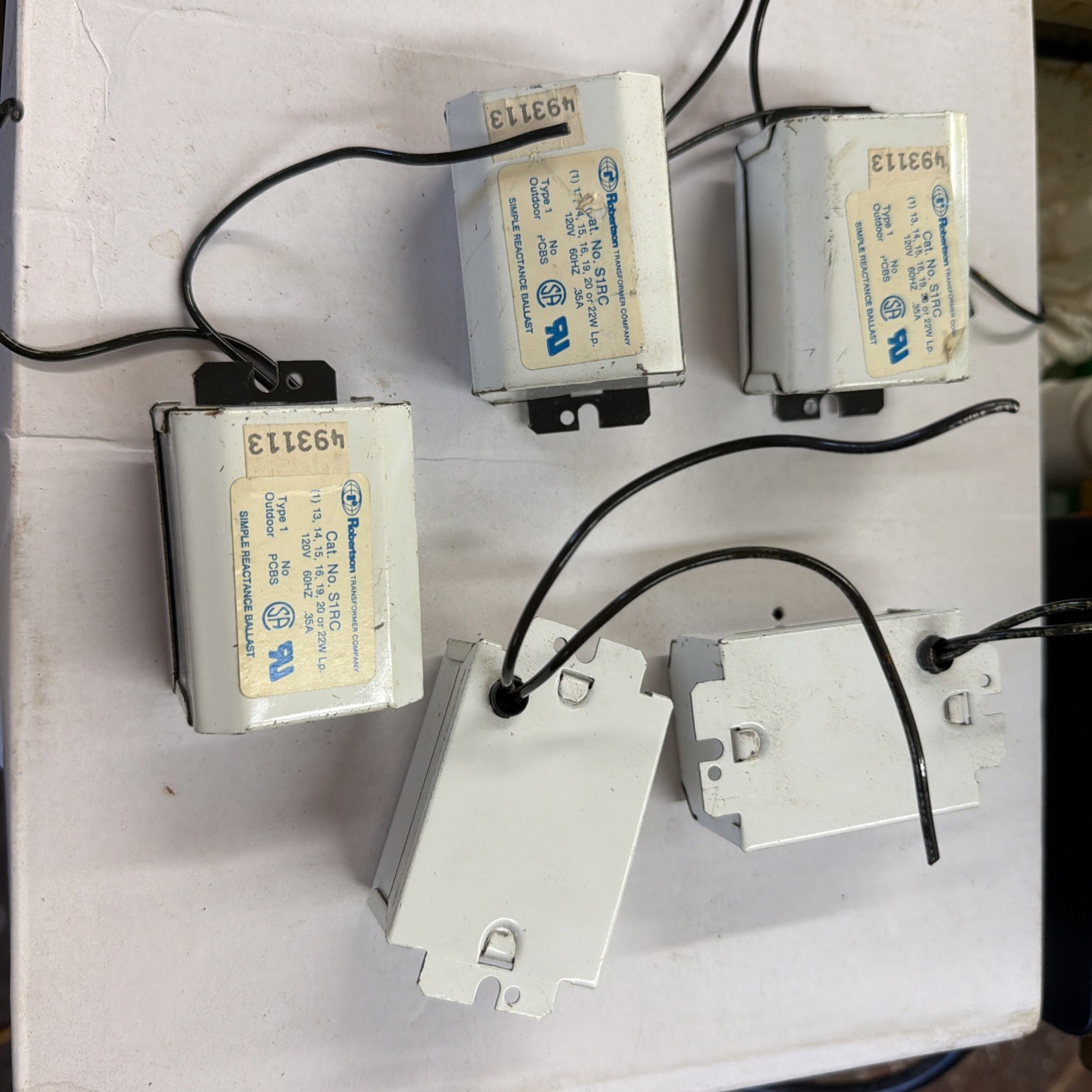 Robertson S1RC Simple Reactance Ballast 120V. Lot of 5 Robertson S1RC Simple Reactance Ballast 120V. Lot of 5