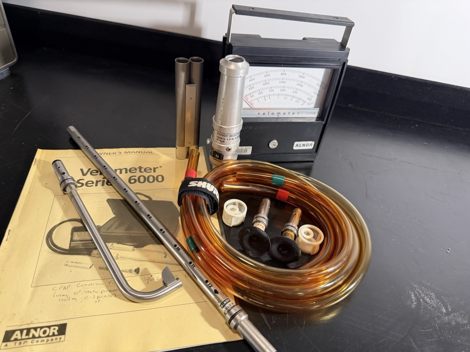 Alnor Velometer Series 6000 Air Velocity Kit w/ All Accessories + Case (EX-USAF)
