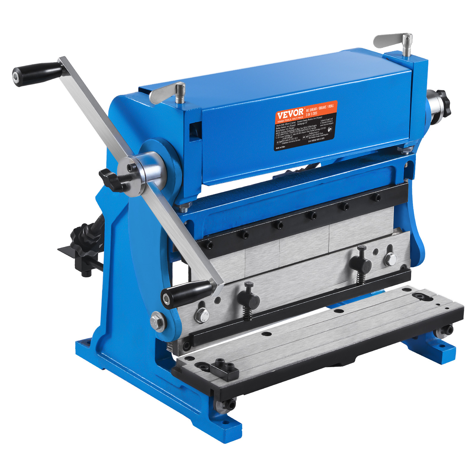 VEVOR 12-In Sheet Metal Shear 3-In-1 Combination Shear Brake Roll Machine 20 GA VEVOR 12-In Sheet Metal Shear 3-In-1 Combination Shear Brake Roll Machine 20 GA