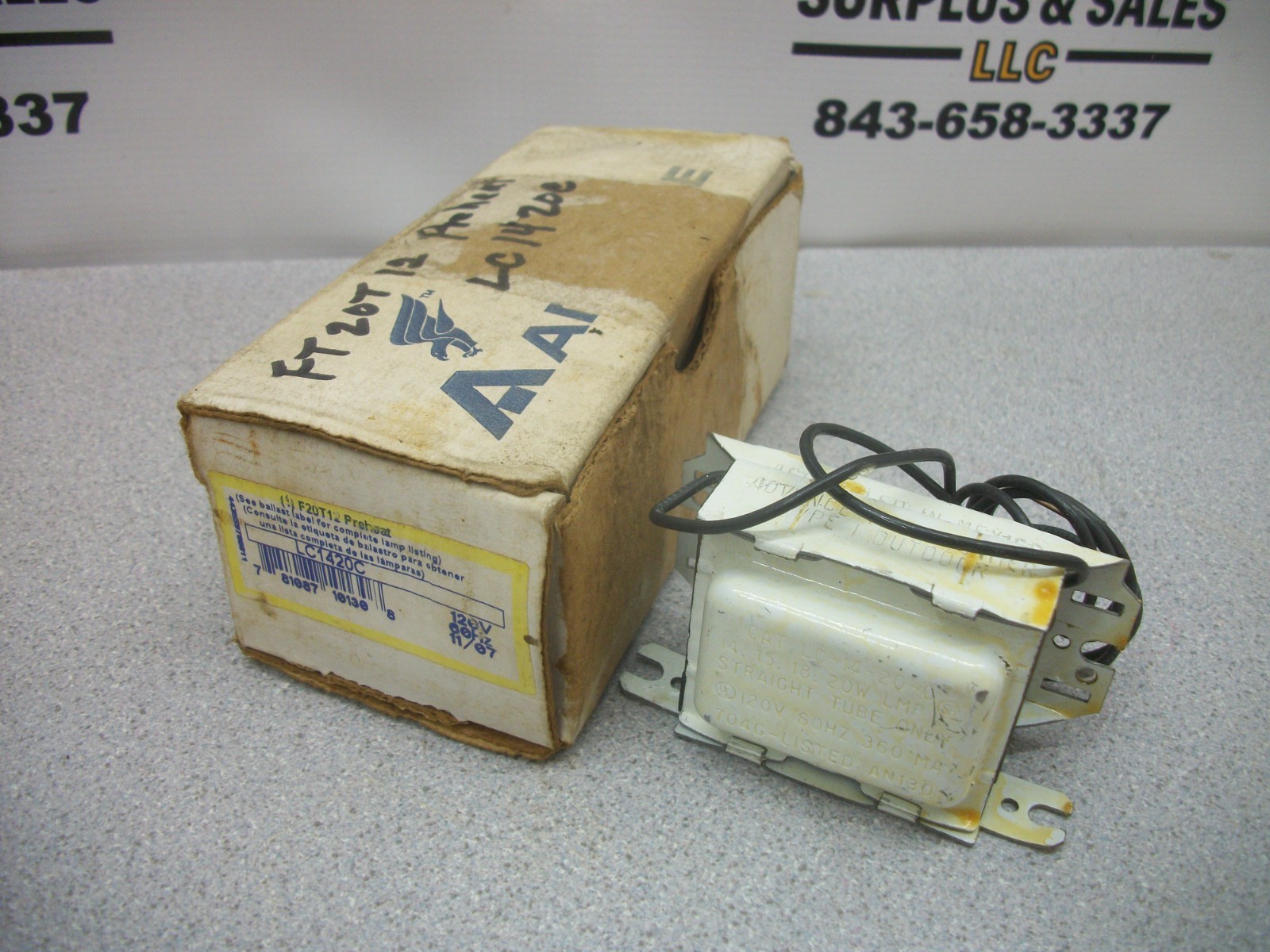 ADVANCE PREHEAT BALLAST TRANSFORMER LC1420C NIB