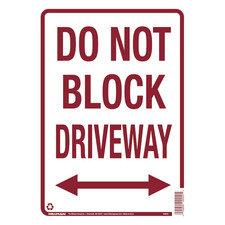 Hillman Do Not Block Driveway 14-in x 10-in Aluminum Parking lot/driving Sign picture