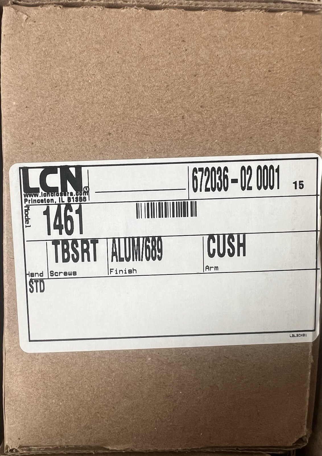 LCN 1461 TBSRT ALUM/689 CUSH  (FREE SHIPPING)