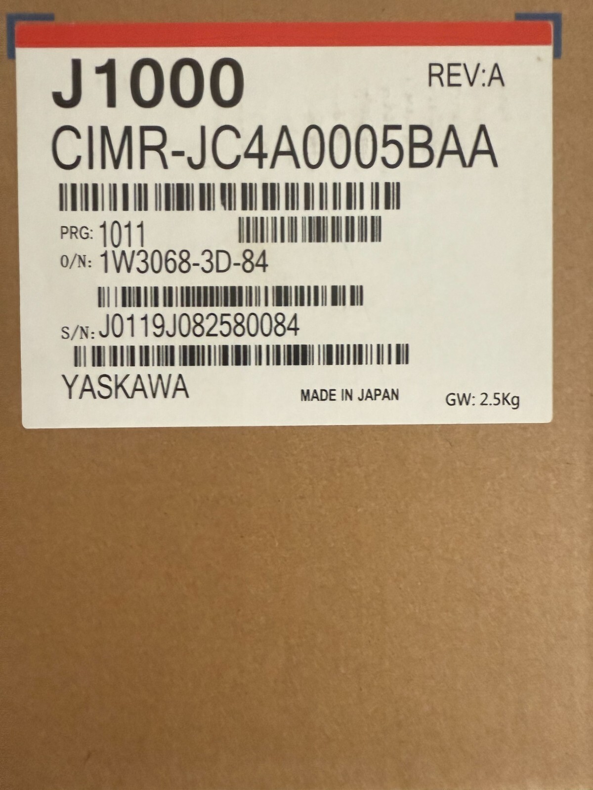 Yaskawa Electric J 1000 | Rev: A | CIMR-JC4A0005BAA - SHIPS FROM US - 1011 - Yaskawa Electric J 1000 | Rev: A | CIMR-JC4A0005BAA - SHIPS FROM US - 1011 -