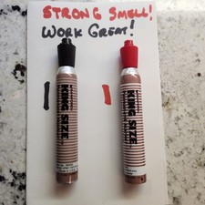 2 Sanford King Size Permanent Markers *BLACK & RED* Strong Odor Metal * VINTAGE picture