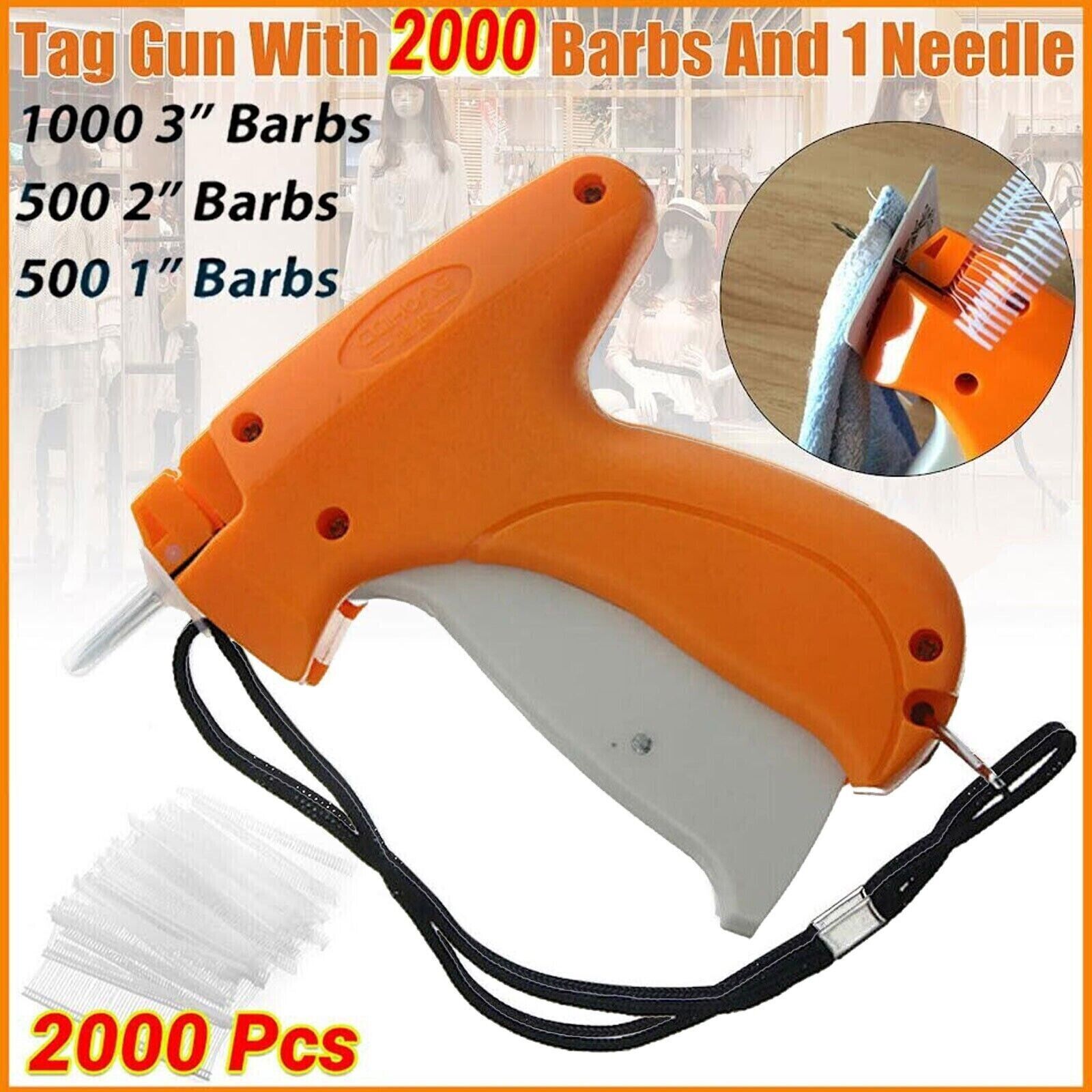 Garment CLOTHING PRICE LABEL TAGGING TAG TAGGER GUN WITH 2000 BARBS 1 Needle 