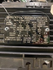 Techtop 2 HP Electric Motor 1740 RPM 3 Phase 208-230/460V NEMA 56HC TEFC CB3-AL- picture