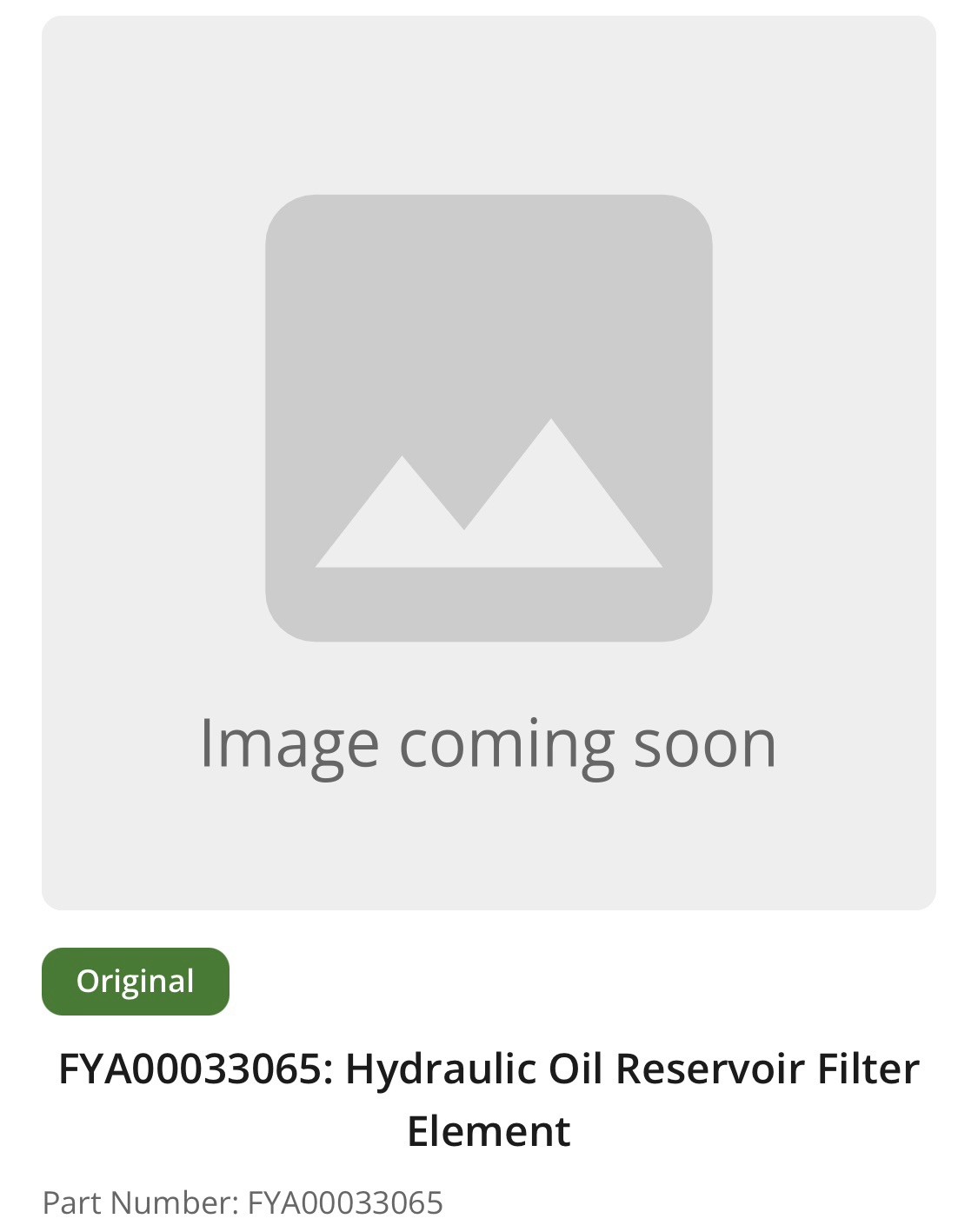 John Deere FYA00033065: Hydraulic Oil Reservoir Filter Element John Deere FYA00033065: Hydraulic Oil Reservoir Filter Element
