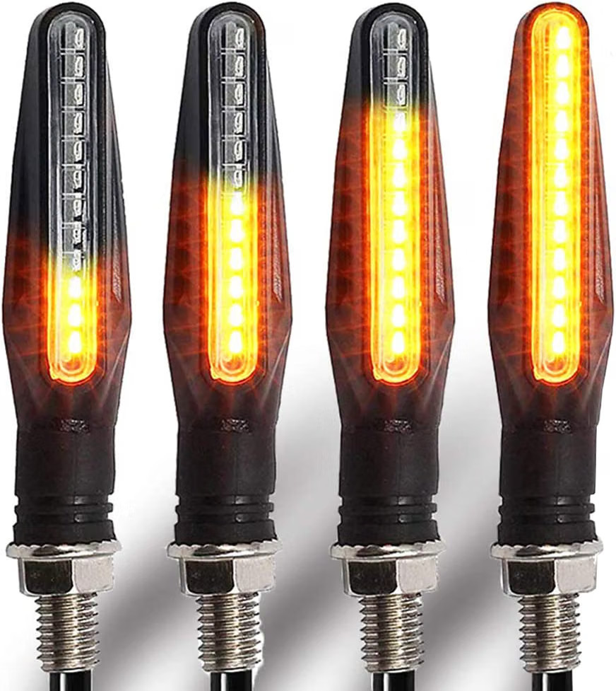 Motorcycle Blinkers Indicator Turn Signal Amber Flowing Sequential Universal Lam