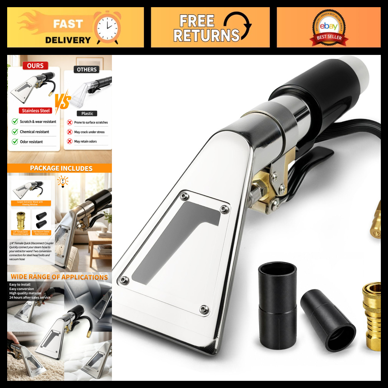 Upholstery Carpet Extractor Wand with Viewing Window for Deep Cleaning & Stain R Upholstery Carpet Extractor Wand with Viewing Window for Deep Cleaning & Stain R
