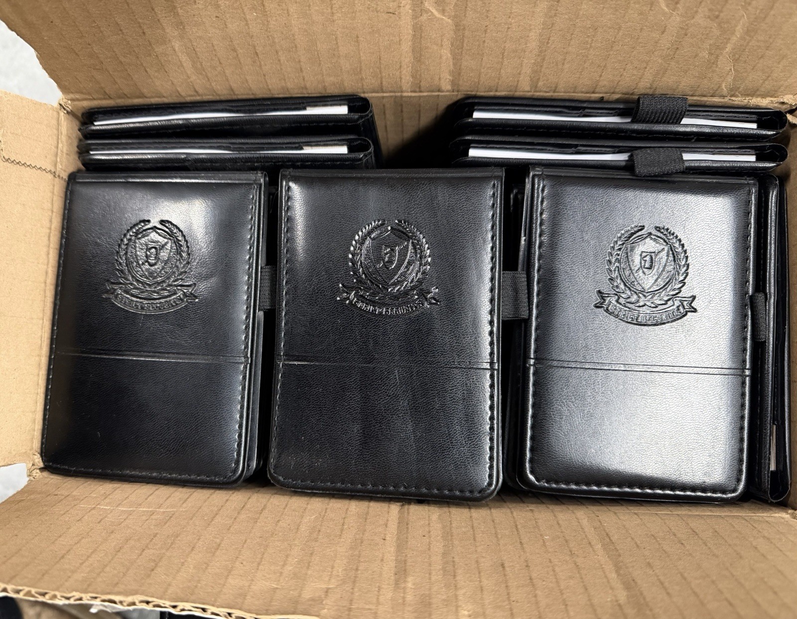 60 New Leeds Millennium Black Leather Vertical Flip-Open Jotters Pocket Notepads