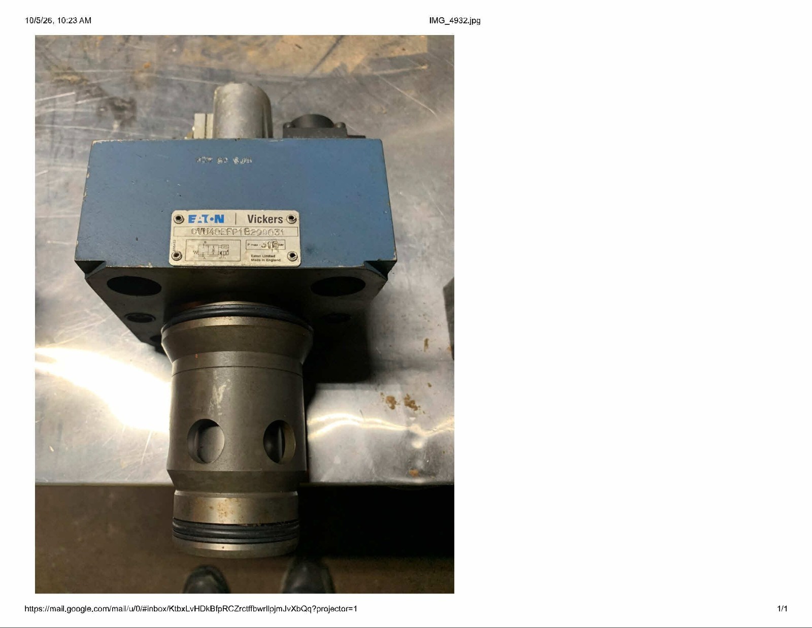 Eaton Vickers F3 CVU-40-EFP1-B29-90-31 Valve Eaton Vickers F3 CVU-40-EFP1-B29-90-31 Valve
