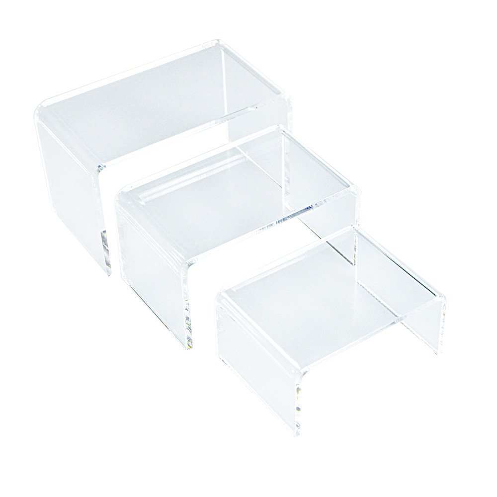 3 Piece Small Acrylic Riser Jewelry Display Set AZM 3 Piece Small Acrylic Riser Jewelry Display Set AZM