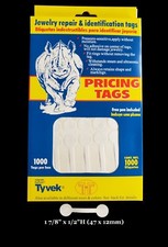 1000 Rhino Tyvek White Adhesive Dumbbell Jewelry Labeling Price Tags - 3 Styles picture
