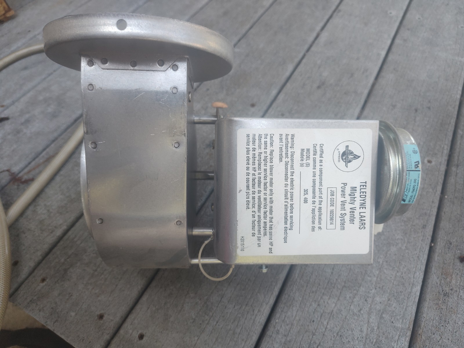 Teledyne Laars Mighty Venter Model 325 400 Power Venter Teledyne Laars Mighty Venter Model 325 400 Power Venter