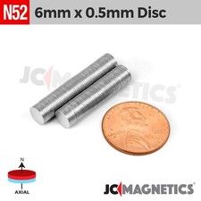 6mm x 0.5mm N52 Rare Earth Neodymium Magnet Round Discs 6x0.5mm picture