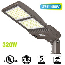 480V LED Parking Lot Light 320W 44800LM 5000K Commercial Outdoor Street Fixture picture