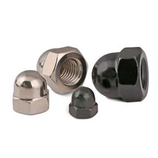 Nickel Plated / Black Zinc Round Head Nut M3 M4 M5 M6 M8 - M12 Hex Nuts GB923 picture