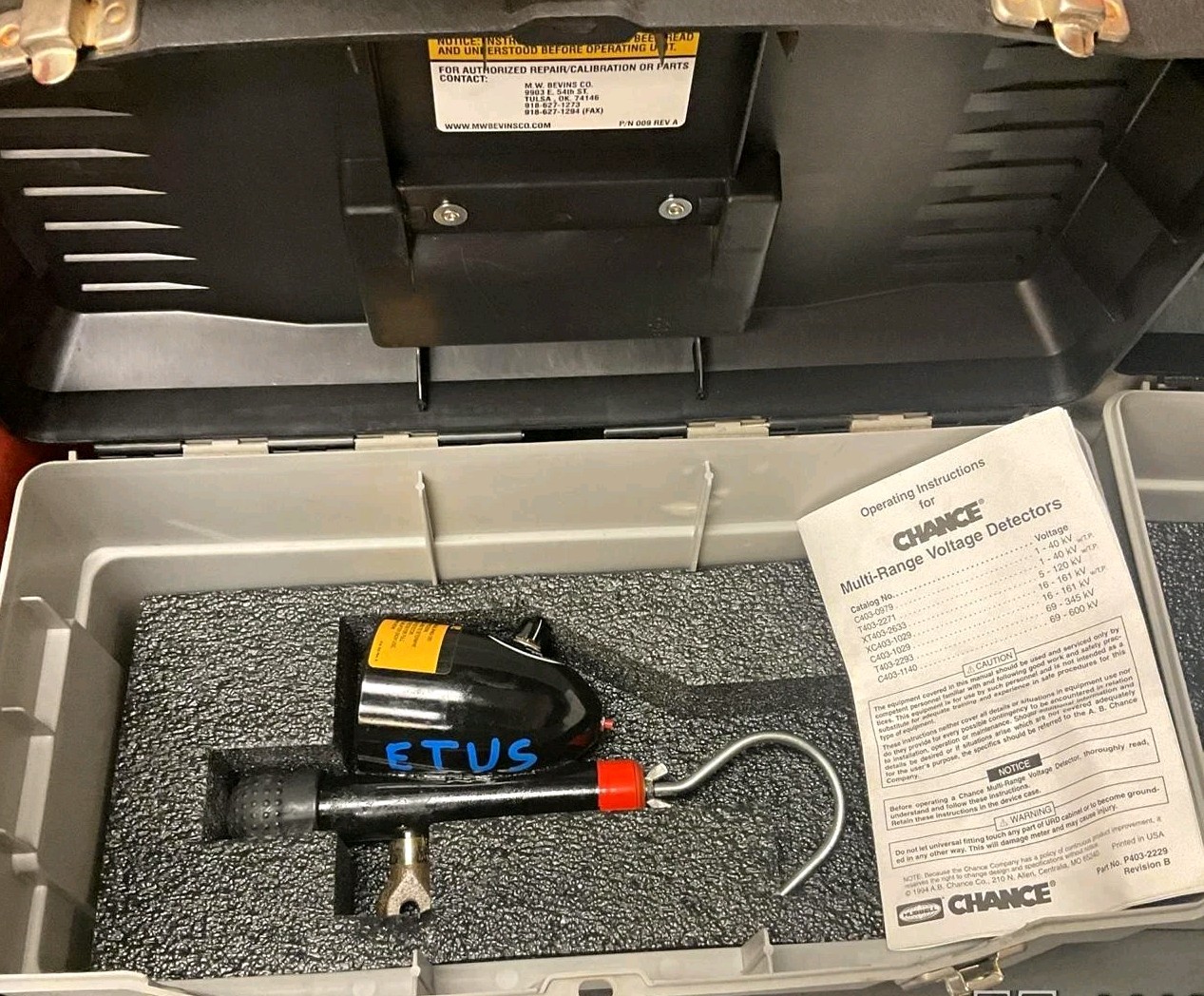 CHANCE C403-1607 Contact Voltage Detector 165kV High Voltage CAT IV CHANCE C403-1607 Contact Voltage Detector 165kV High Voltage CAT IV