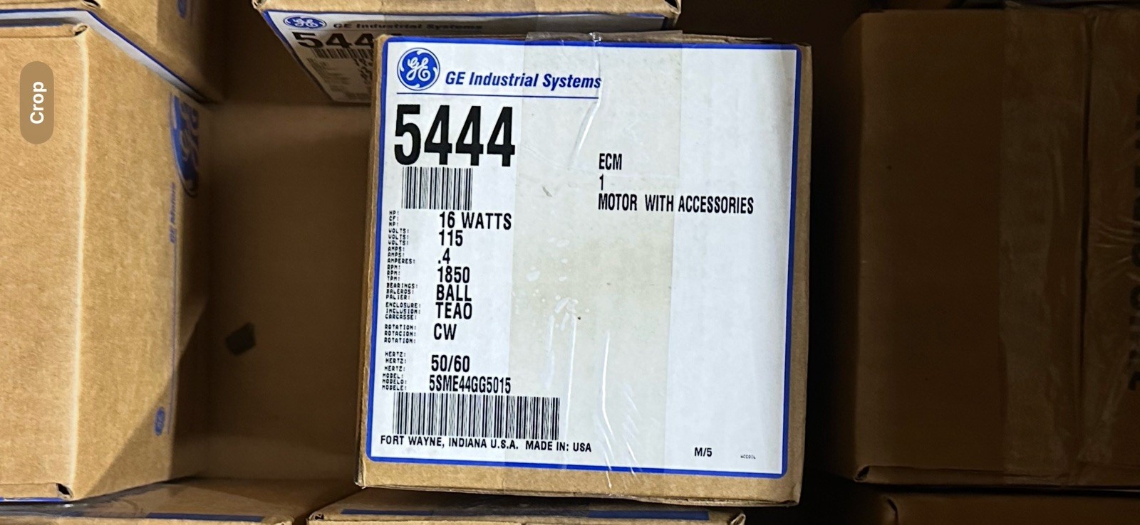 GE General Electric Products 5444 16W 115V 1850Rpm Cw Ecm Motor GE General Electric Products 5444 16W 115V 1850Rpm Cw Ecm Motor