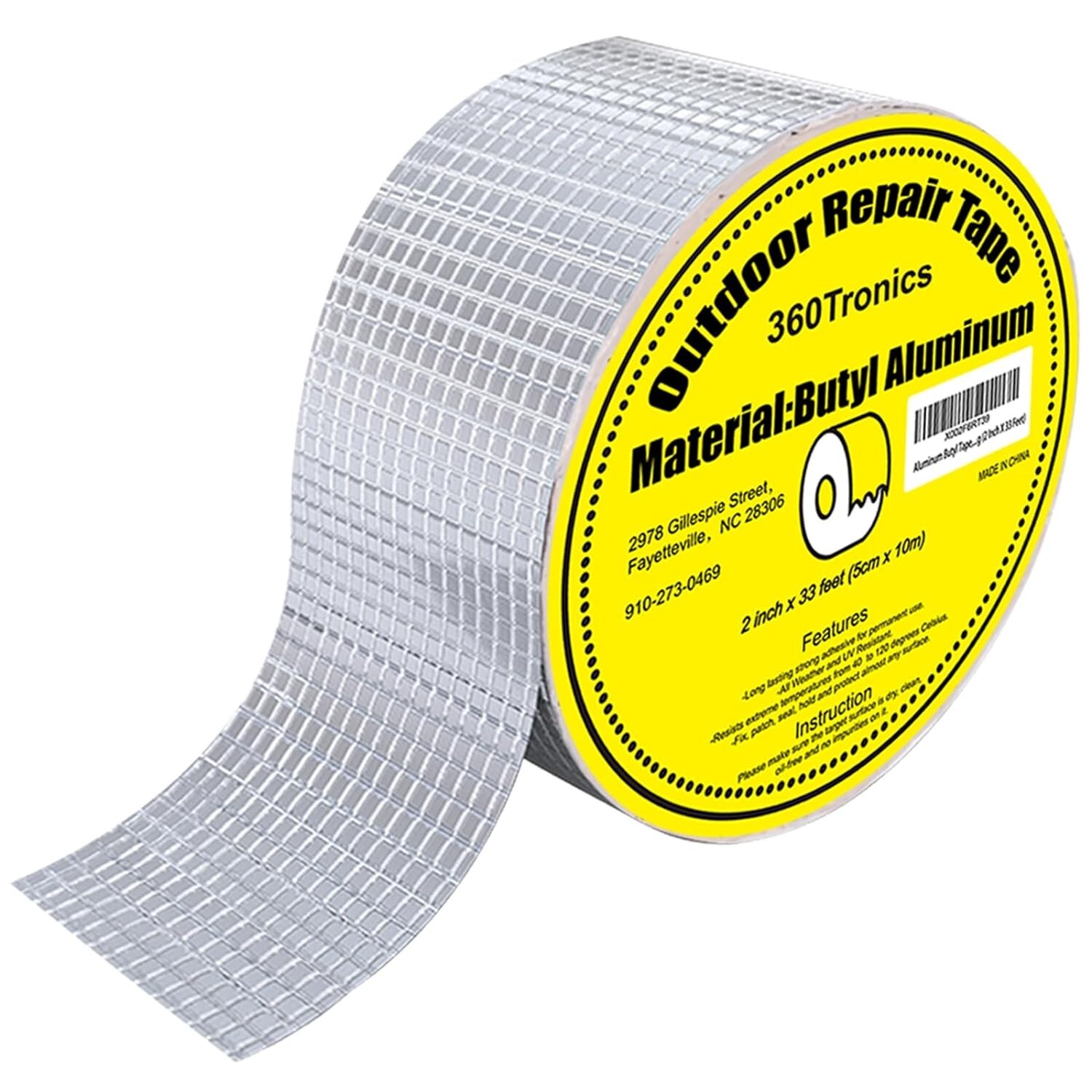 Strong Waterproof Tapes, Aluminum Butyl Rubber Tape 2in x 33 ft, RV, Roof, Metal Strong Waterproof Tapes, Aluminum Butyl Rubber Tape 2in x 33 ft, RV, Roof, Metal