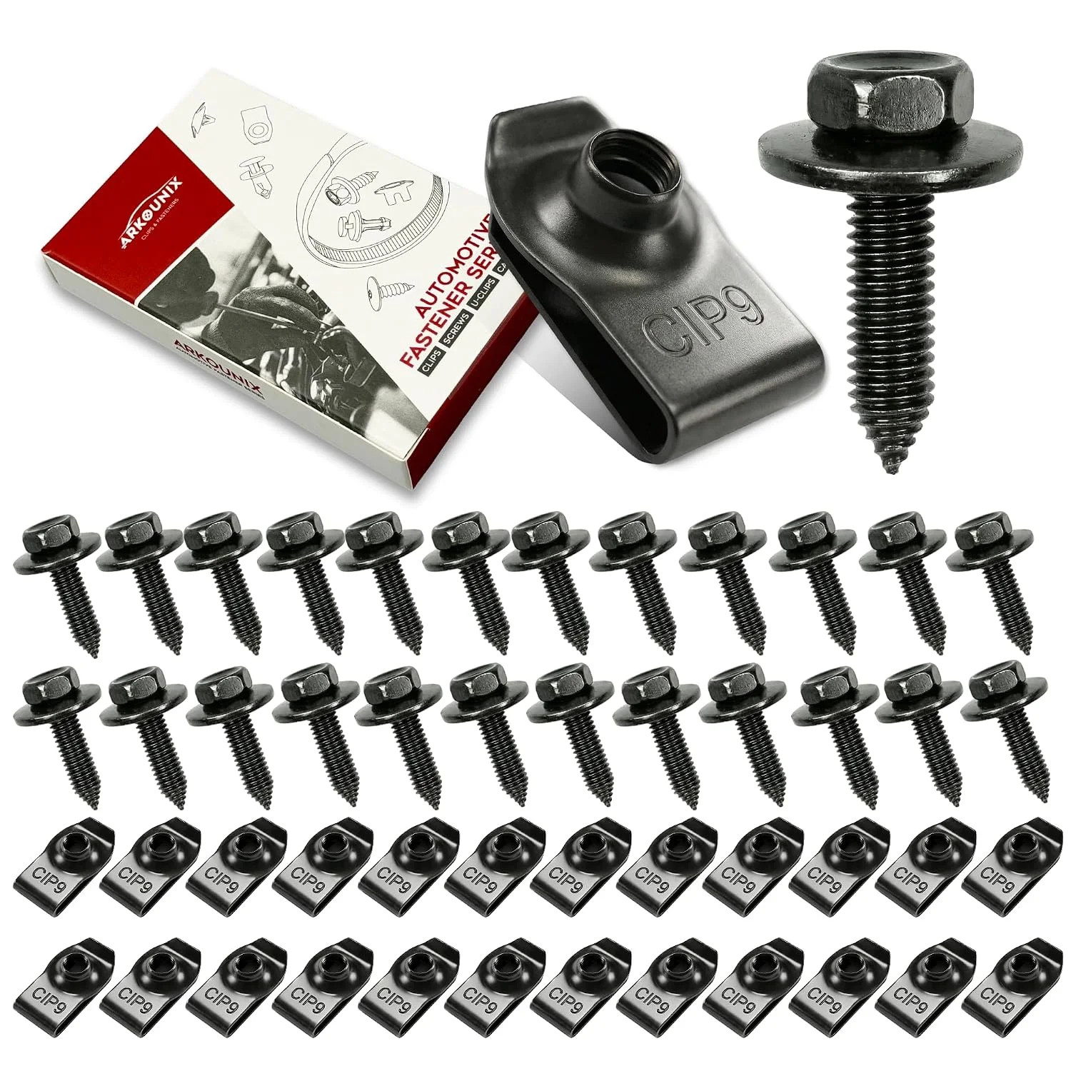 50 Pcs Automotive Body Bolts/Screws & U-Nut Clips Kit, Multipurpose Fender Bolts 50 Pcs Automotive Body Bolts/Screws & U-Nut Clips Kit, Multipurpose Fender Bolts