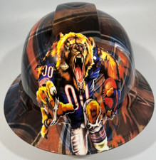 New Full Brim Hard Hat Custom Hydro Dipped CHICAGO BEARS picture